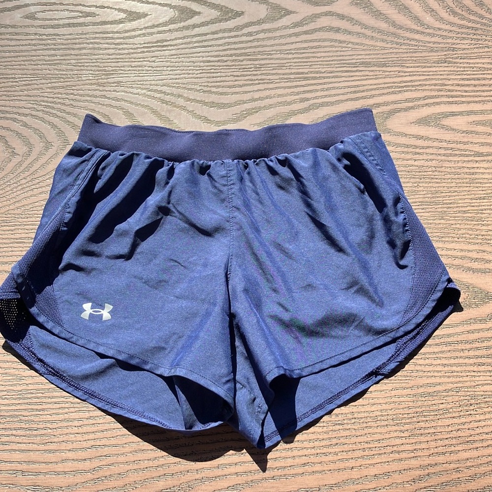 Under Armour Women's Fly-By 2.0 Blue Athletic Shorts